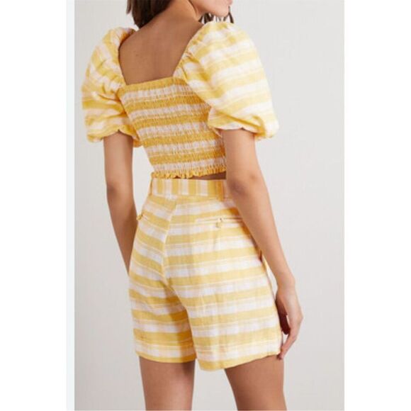 Faithfull the Brand Women's Size 12 Yellow Striped Two-Piece‎ Set - Picture 2 of 12